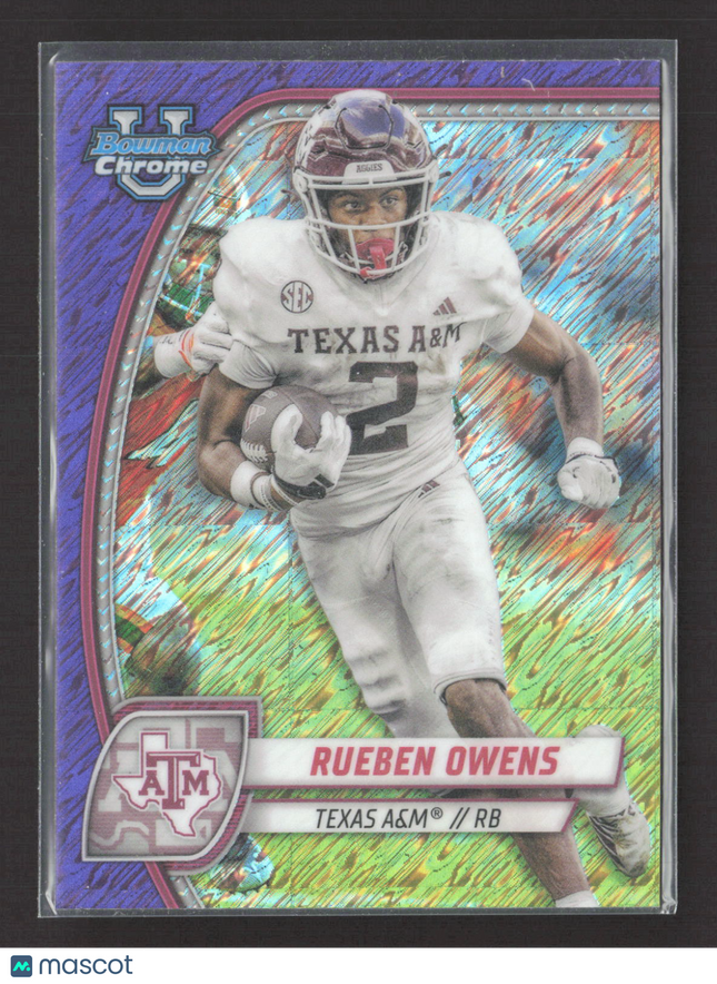 2024 Bowman Chrome University Rueben Owens #76 Purple