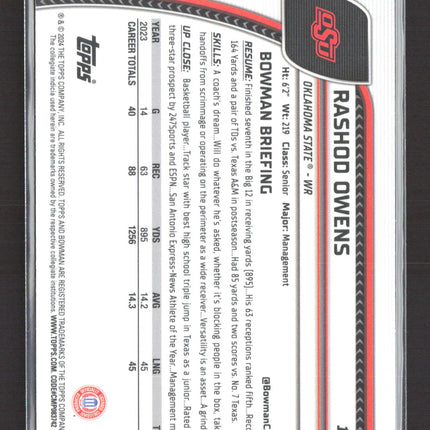 2024 Bowman Chrome University Rashod Owens #151 Purple Refractor /399