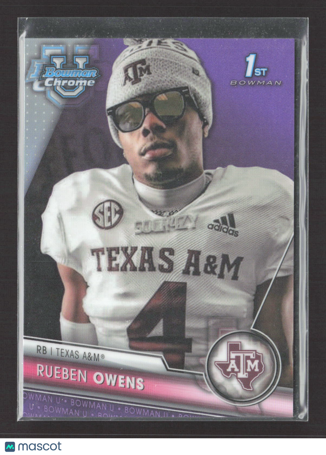 2023 Bowman Chrome University Rueben Owens #166 Purple 1st Bowman 223/399