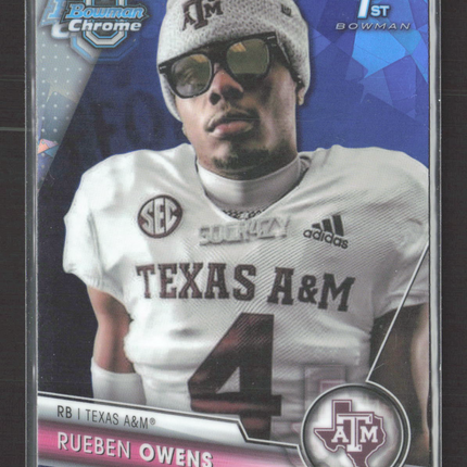 2023 Bowman Chrome University Rueben Owens #166 Blue Sapphire 1st Bowman