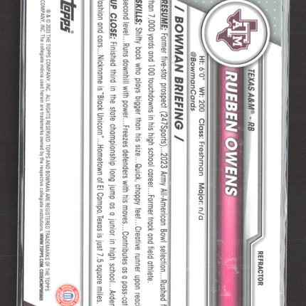 2023 Bowman Chrome University Rueben Owens #166 1st Bowman