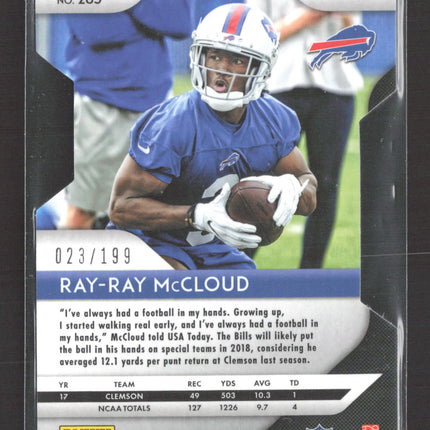 2018 Panini Prizm Ray-Ray McCloud #283 Light Blue 023/199 RC