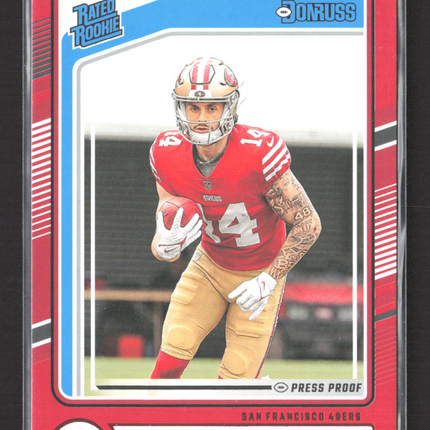 2024 Panini Donruss Football Ricky Pearsall #318 Red Press Proof