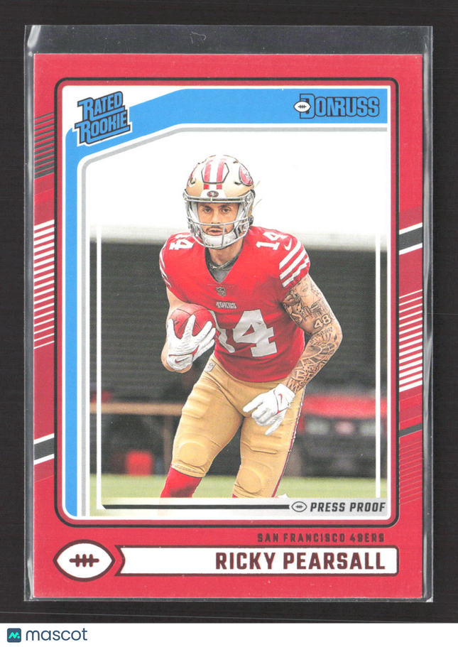 2024 Panini Donruss Football Ricky Pearsall #318 Red Press Proof
