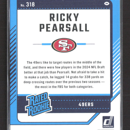 2024 Panini Donruss Football Ricky Pearsall #318 Red Press Proof