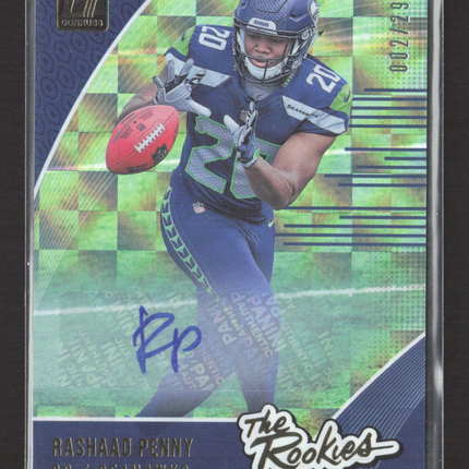 2018 Panini Donruss The Rookies Rashaad Penny #R-18 002/299 Auto