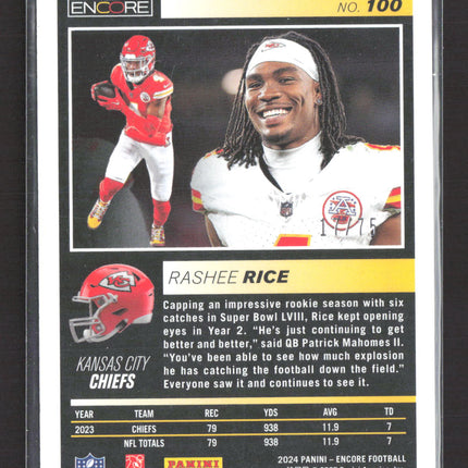 2024 Panini Encore Pinnacle Rashee Rice #100 Purple /75