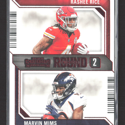 2023 Panini Contenders Football Round Numbers Marvin Mims Rashee Rice #12