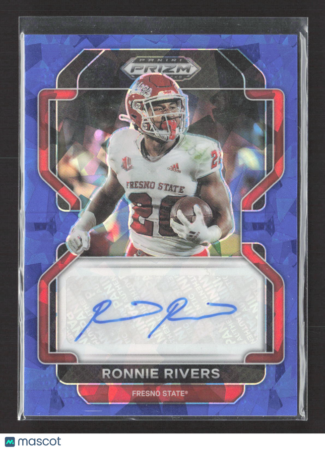 2022 Panini Prizm Draft Picks Ronnie Rivers #RA-RRI Blue Ice 19/75 Auto
