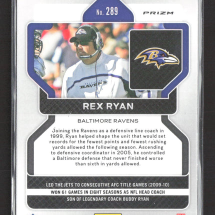 2021 Panini Prizm Football Rex Ryan #289 Red White Blue RC