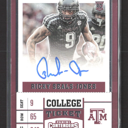 2017 Panini Contenders Draft Picks Ricky Seals-Jones #214 RC Auto