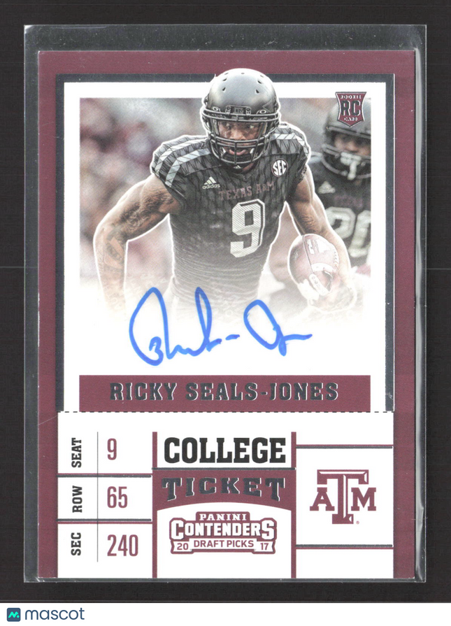 2017 Panini Contenders Draft Picks Ricky Seals-Jones #214 RC Auto