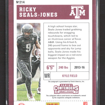 2017 Panini Contenders Draft Picks Ricky Seals-Jones #214 RC Auto