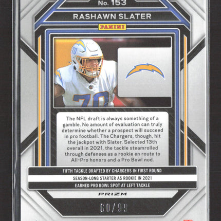 2023 Panini Prizm Rashawn Slater #153 Blue Ice 60/99