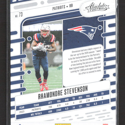 2024 Panini Absolute Football Rhamondre Stevenson #73 Orange 001/299