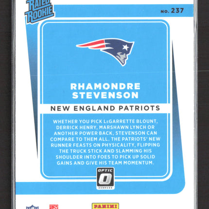 2021 Panini Donruss Optic Rhamondre Stevenson #237 Holo