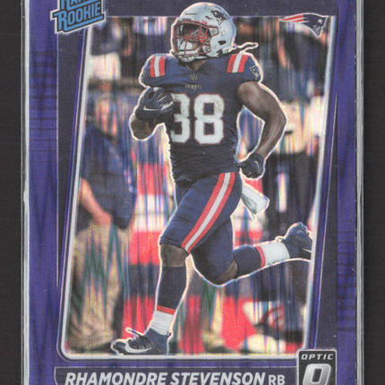 2021 Panini Donruss Optic Prizm Rhamondre Stevenson #237 Purple Shock