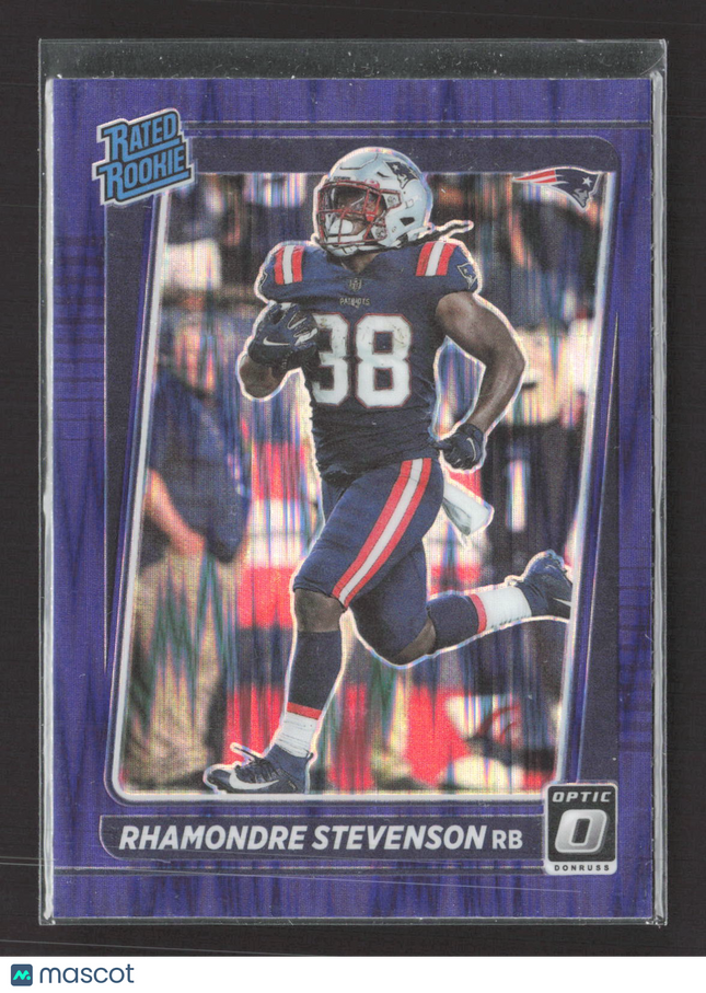 2021 Panini Donruss Optic Prizm Rhamondre Stevenson #237 Purple Shock