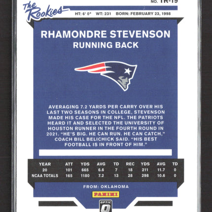 2021 Panini Donruss Optic The Rookies Rhamondre Stevenson #TR-19