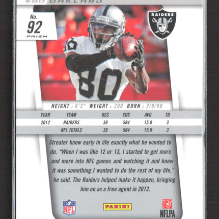 2013 Panini Prizm Rod Streater #92 Blue