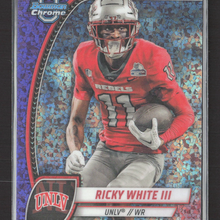 2024 Bowman Chrome University Ricky White III #153 Purple Shimmer Refractor