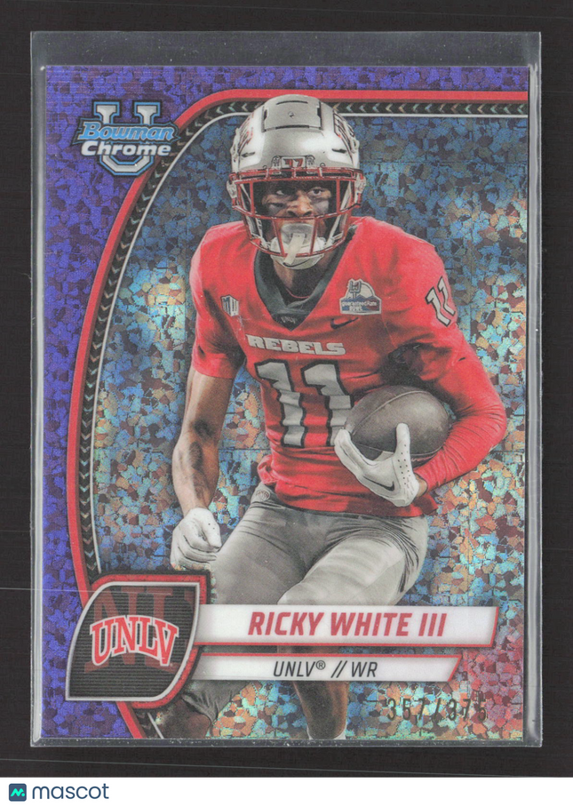 2024 Bowman Chrome University Ricky White III #153 Purple Shimmer Refractor