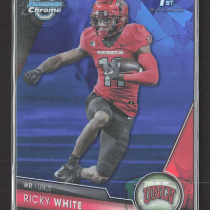2023 Bowman Chrome University Ricky White #188 Blue 1st Bowman