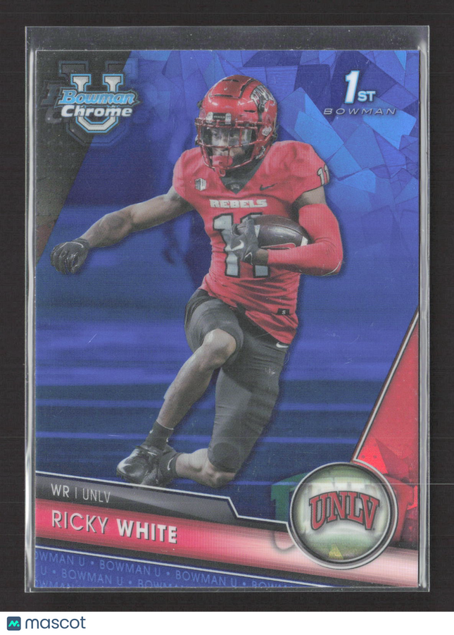 2023 Bowman Chrome University Ricky White #188 Blue 1st Bowman