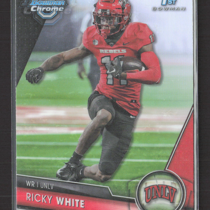2023 Bowman Chrome University Ricky White #188 Refractor 1st Bowman