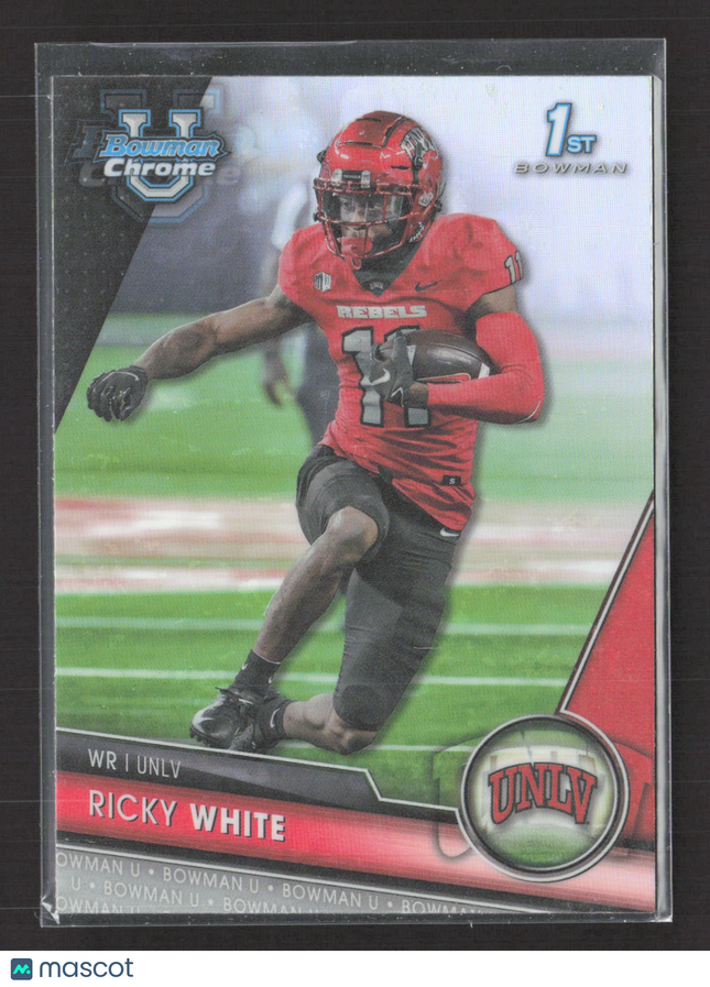 2023 Bowman Chrome University Ricky White #188 Refractor 1st Bowman