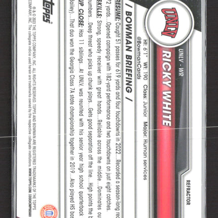 2023 Bowman Chrome University Ricky White #188