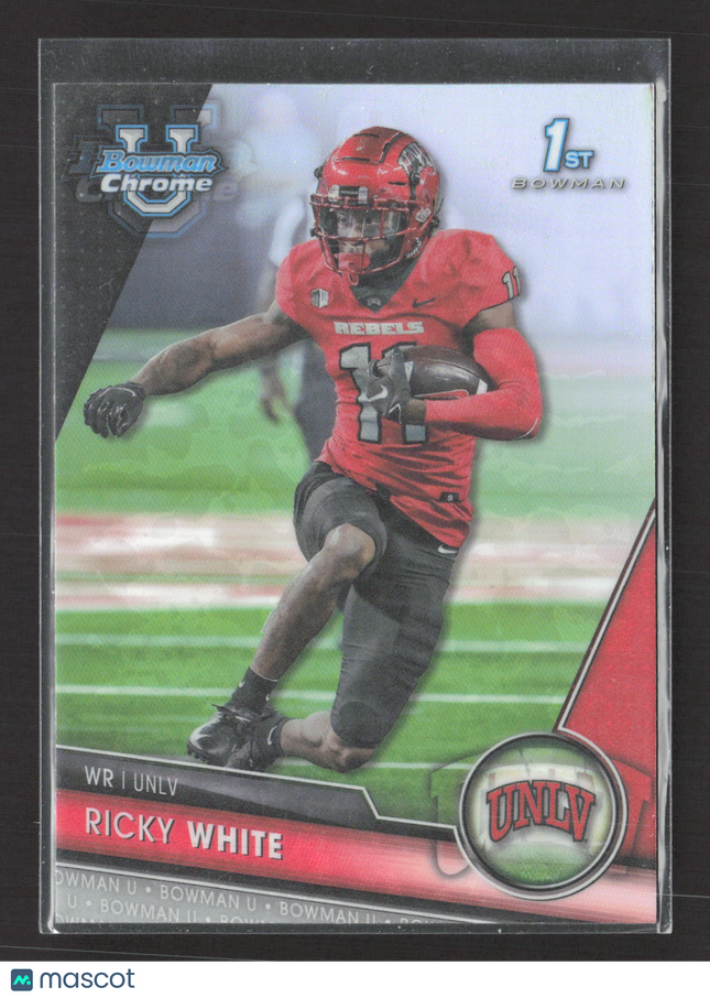 2023 Bowman Chrome University Ricky White #188 Refractor 1st Bowman