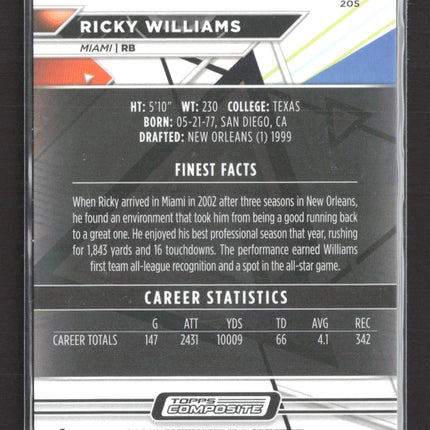 2024 Topps Composite Finest Ricky Williams #205 Blue Refractor 102/250