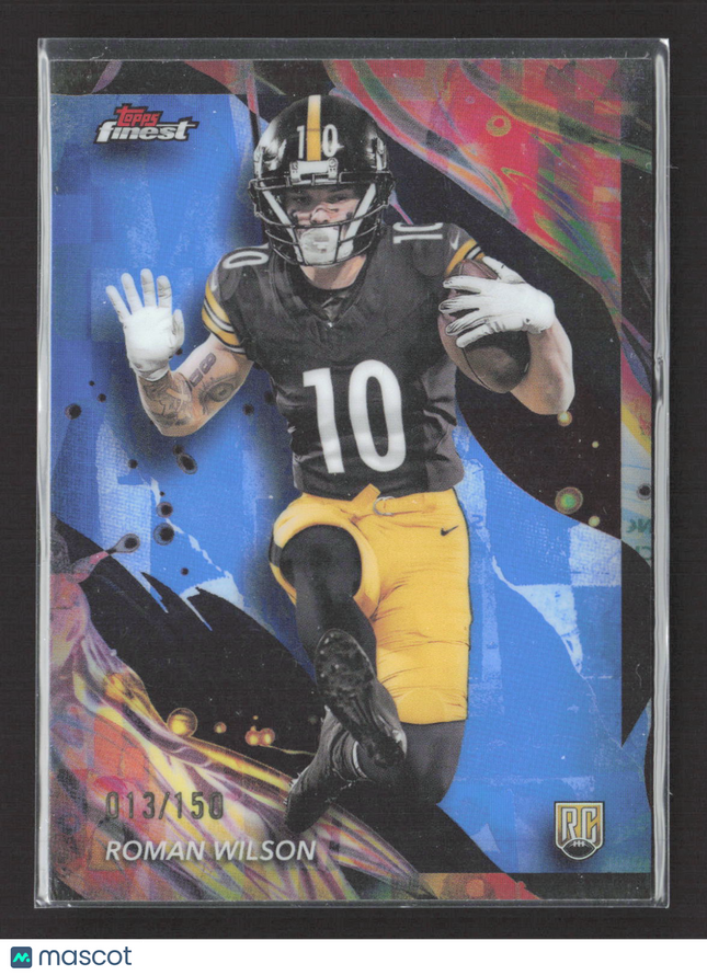 2024 Topps Finest Roman Wilson #194 Blue Refractor RC 013/150