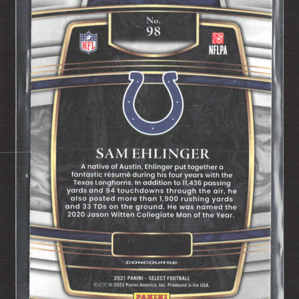 2022 Panini Select Concourse Sam Ehlinger #98 RC