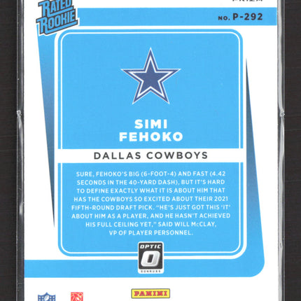 2021 Panini Donruss Optic Prizm Simi Fehoko #P-292 Pink
