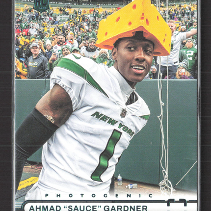 2023 Panini Chronicles Photogenic Ahmad "Sauce" Gardner #PH-33 RC