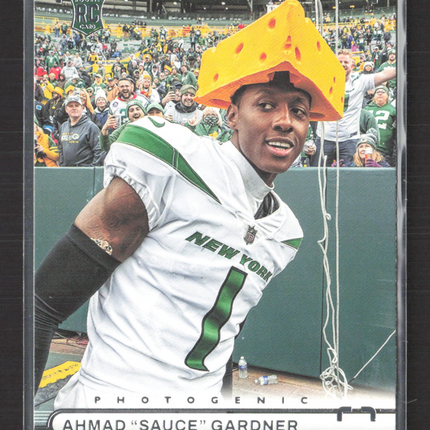 2023 Panini Chronicles Photogenic Ahmad "Sauce" Gardner #PH-33 RC