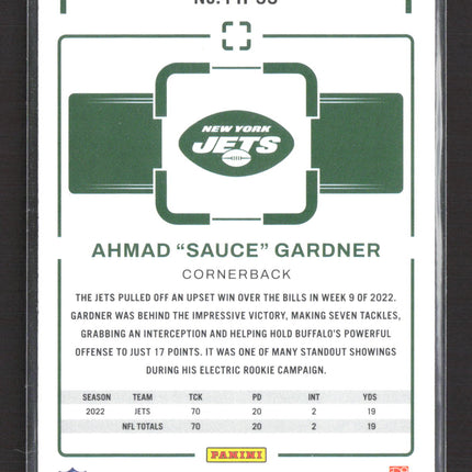2023 Panini Chronicles Photogenic Ahmad "Sauce" Gardner #PH-33 RC