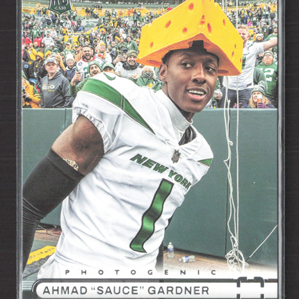 2023 Panini Chronicles Photogenic Ahmad "Sauce" Gardner #PH-33 RC