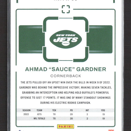 2023 Panini Chronicles Photogenic Ahmad "Sauce" Gardner #PH-33 RC