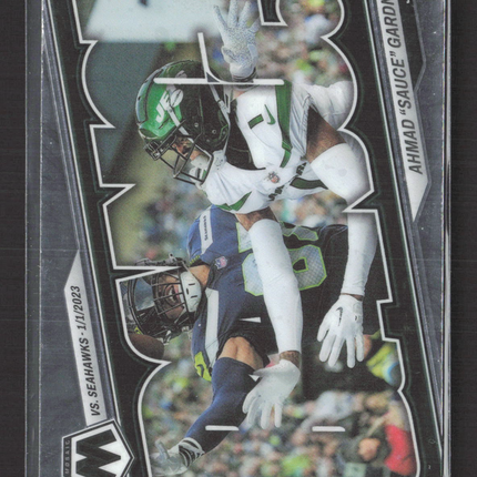 2023 Panini Mosaic Bang! Ahmad "Sauce" Gardner #B-AHM Base
