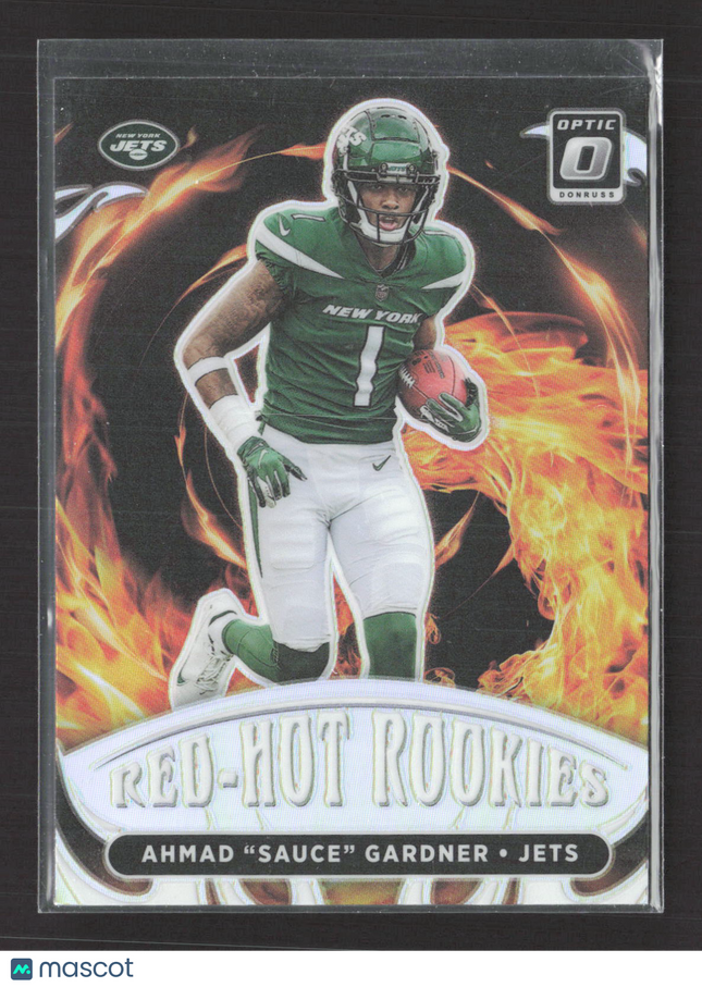 2023 Donruss Optic Prizm Red-Hot Rookies Ahmad "Sauce" Gardner #RHR-9 Holo