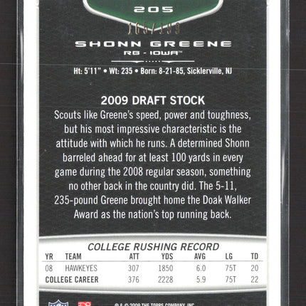 2009 Bowman Shonn Greene #205 RC Blue /199