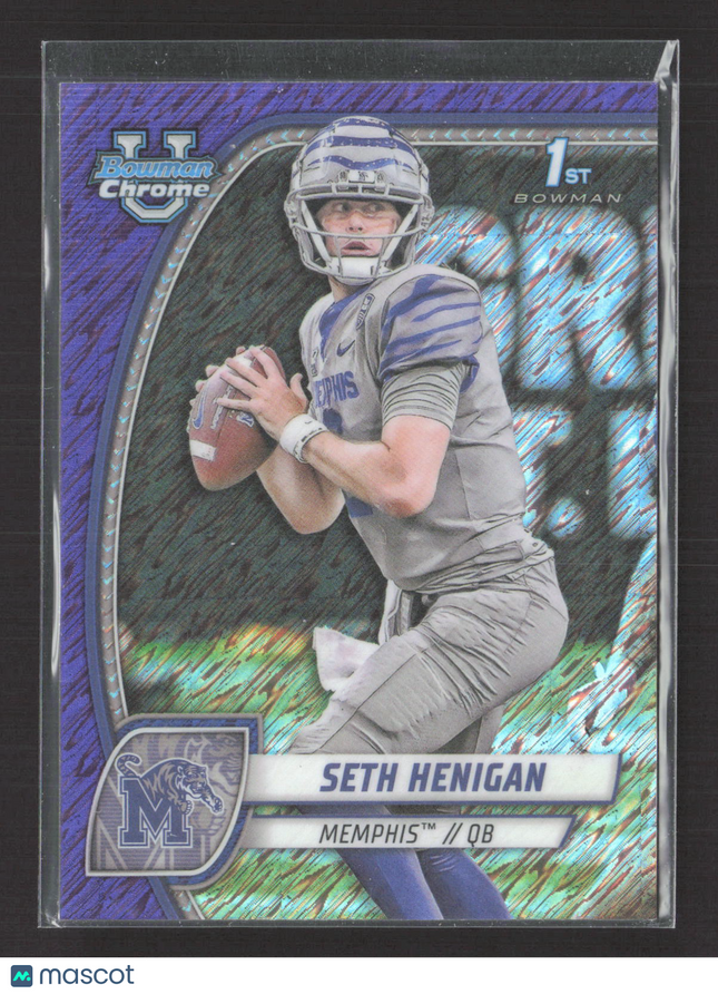 2024 Bowman Chrome University Seth Henigan #162 Purple Shimmer