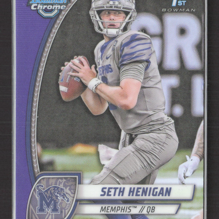 2024 Bowman University Chrome Seth Henigan #162 Purple Refractor 1st /399