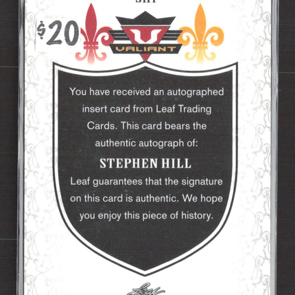 2012 Leaf Valiant Stephen Hill #SH1 Auto