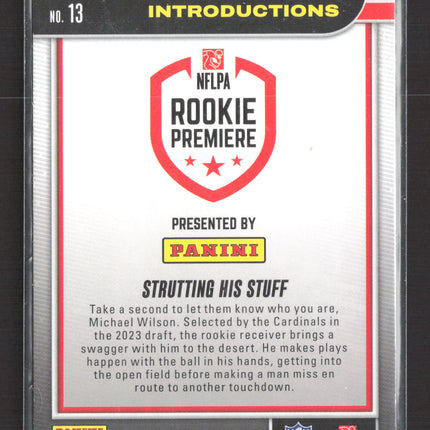 2023 Panini Absolute Football Introductions Michael Wilson #13 RC