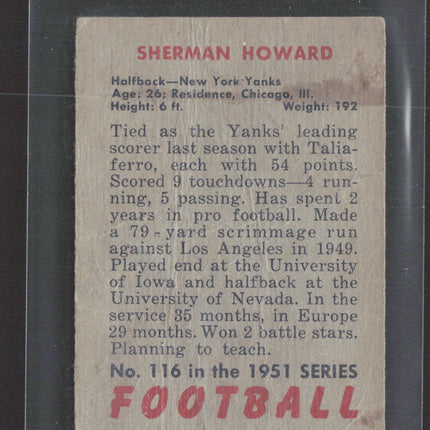 1951 Bowman Sherman Howard #116