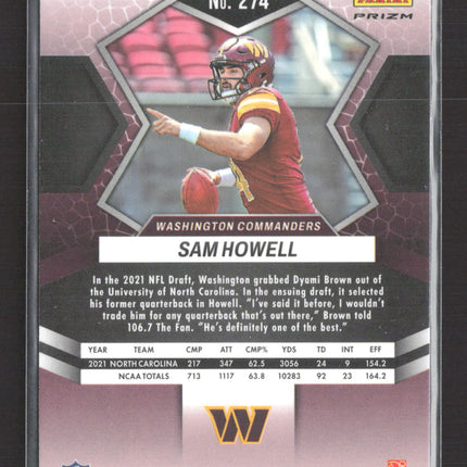 2022 Panini Mosaic NFL Debut Sam Howell #274 Orange Prizm RC